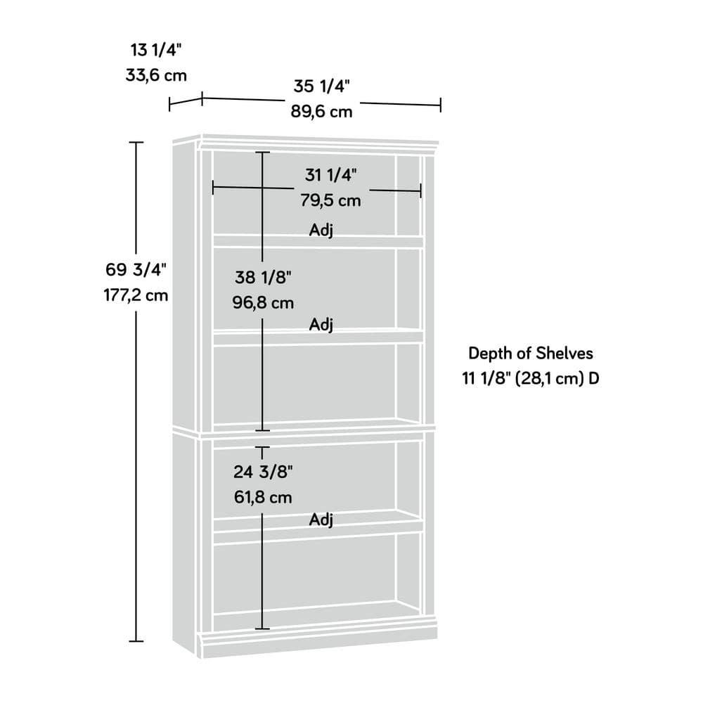 69.764" Decorative Bookshelf Chestnut - Sauder