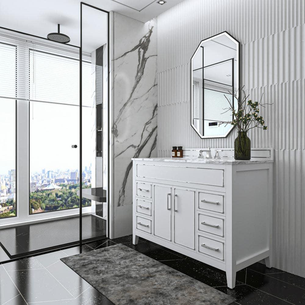 Aspen 48'' Single Bathroom Vanity with Marble Top