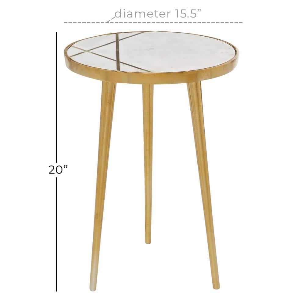 Modern Aluminum Coffee Table Gold - Olivia & May: Marble Top, Indoor Use, No Assembly Required