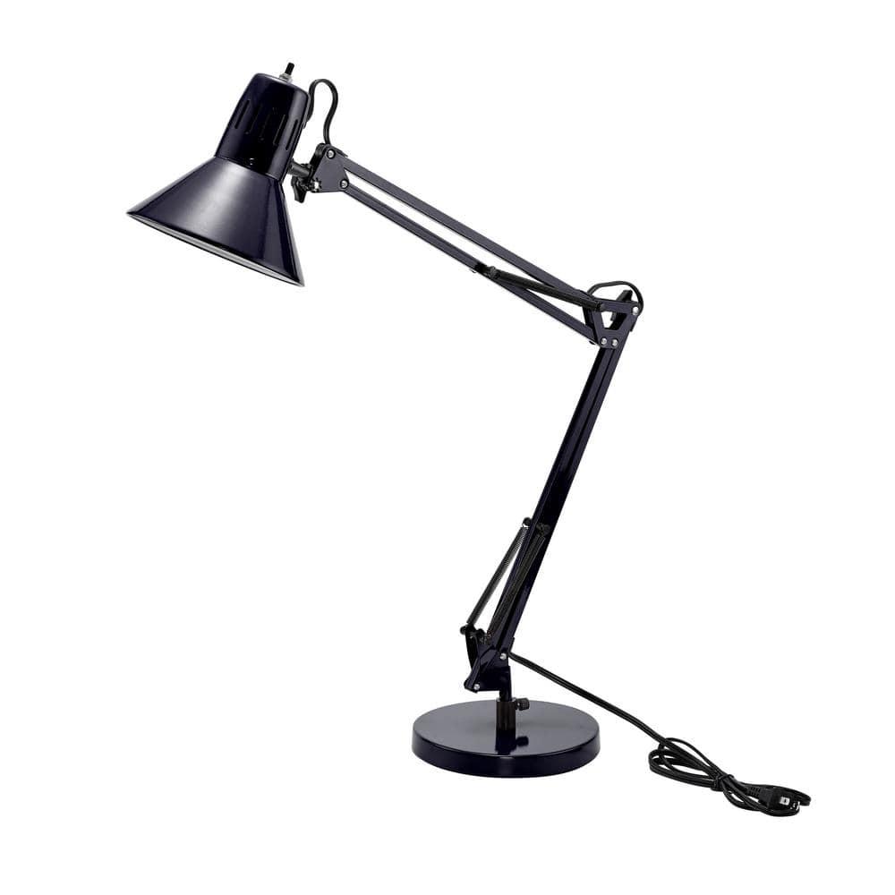 Adjustable Black Metal LED Desk Lamp with Swing Arm
