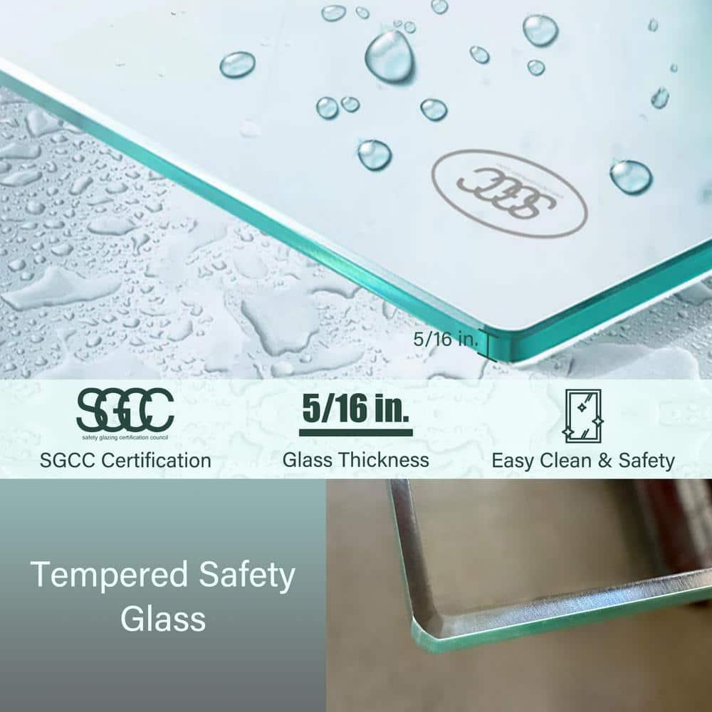 44"-48" W x 76" H Frameless Single Sliding Shower Door with Soft-Closing and Clear Tempered Glass