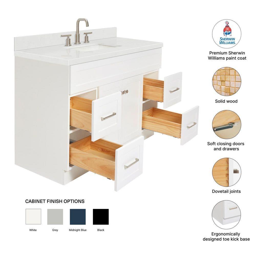 Ariel F048scqrvo Hamlet 48" Free Standing Single Basin Vanity Set - White