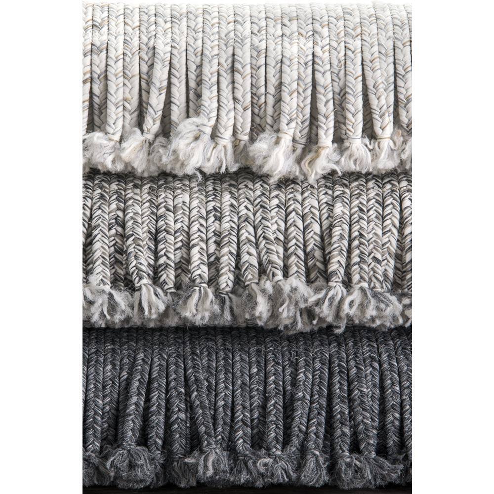 Nuloom Braided Courtney Tassel Indoor/Outdoor Area Rug, Square 6', Ivory