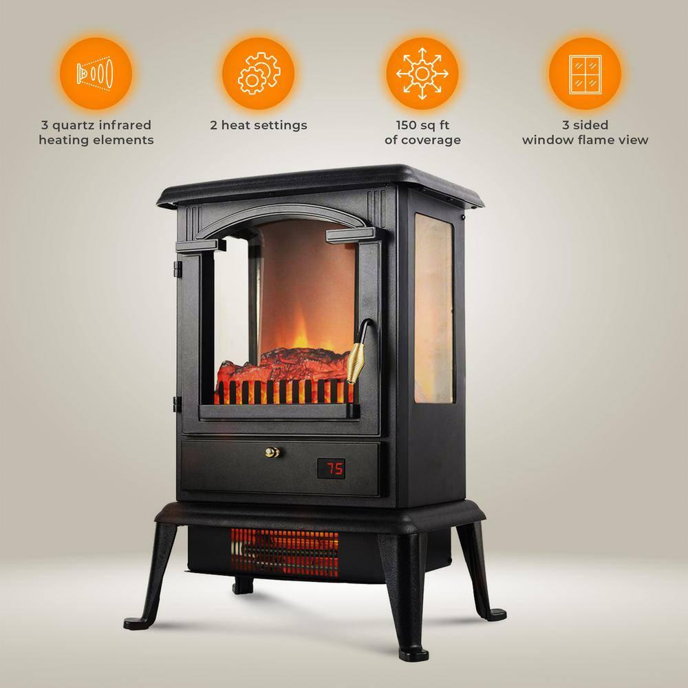 Lifesmart LifeSmart LifePro 1500W 3 Sided Electric Infrared Quartz Indoor Stove Heater