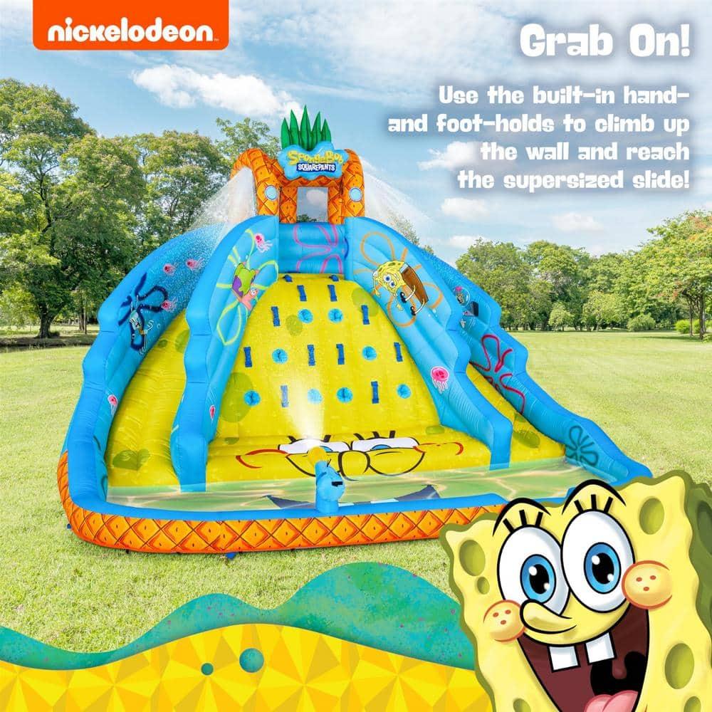 Sunny & Fun SpongeBob Ultra Climber Inflatable Water Slide with Climbing Wall, Two Slides & More!