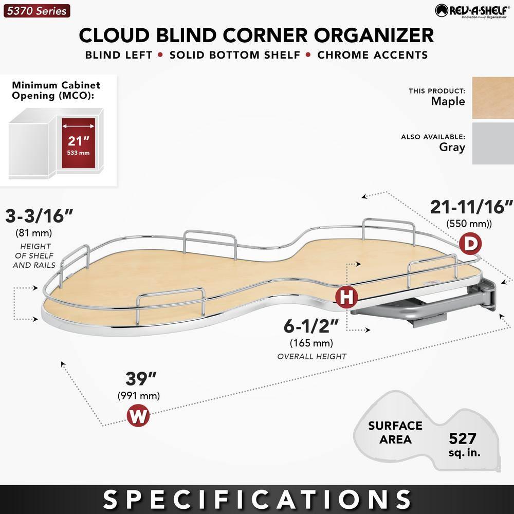 Rev-A-Shelf Rev-A-Shelf Contemporary Cloud Blind Corner Organizer for Blind Left Cabinet
