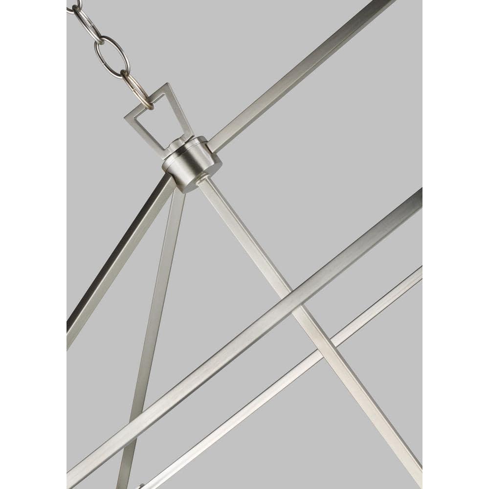 Dianna Brushed Nickel 5-Light Linear Cage Chandelier