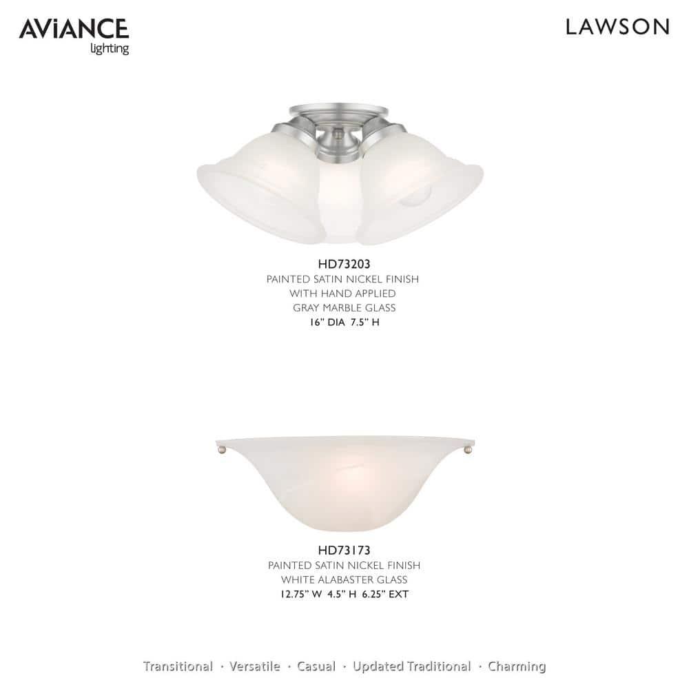 Livex Lighting Wynnewood 3 - Light Flush Mount in  Satin Nickel