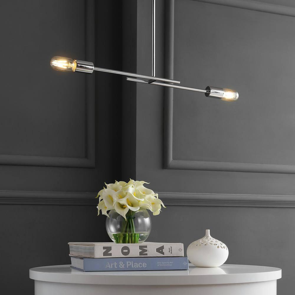 Turing 30.5" Adjustable Metal LED Linear Pendant, Chrome