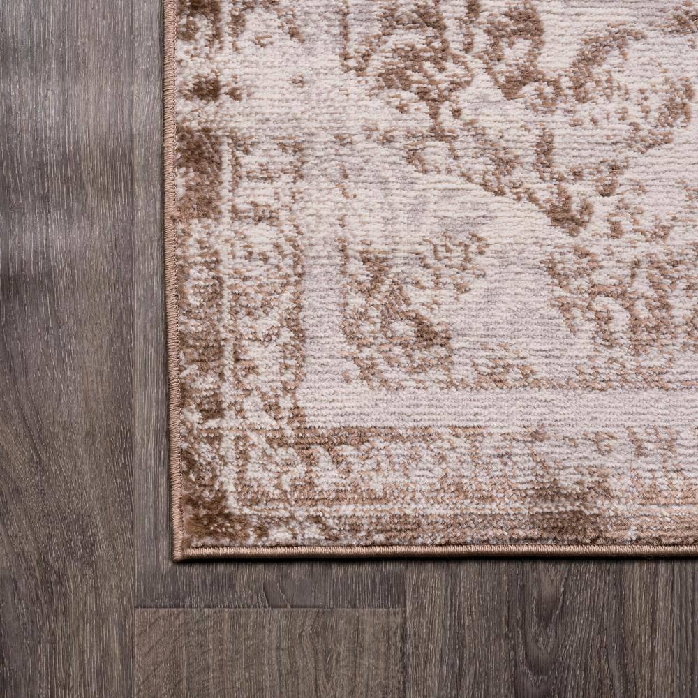 4'x6' Alhambra Ornate Medallion Modern Area Rug, Brown/Cream - JONATHAN Y