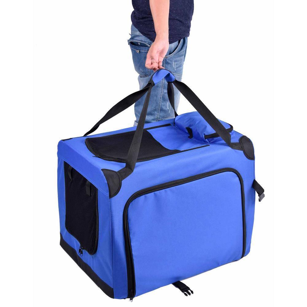 Touchdog Pet Life 'Hounda Accordion' Metal Framed Soft-Folding Collapsible Dual-Sided Expandable Pet Dog Crate