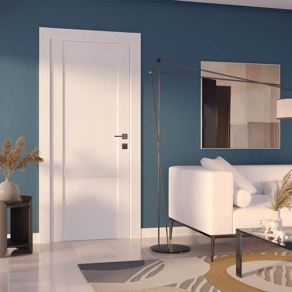 Shaker 2-Panel No Bore Primed Solid Composite Core Wood Interior Door Slab