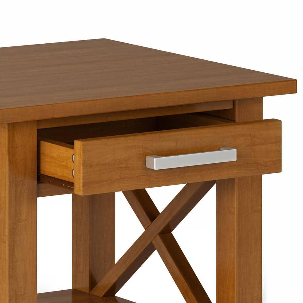 Simpli Home Kitchener 21"W Solid Mango Wood Square End Table with Storage Drawer