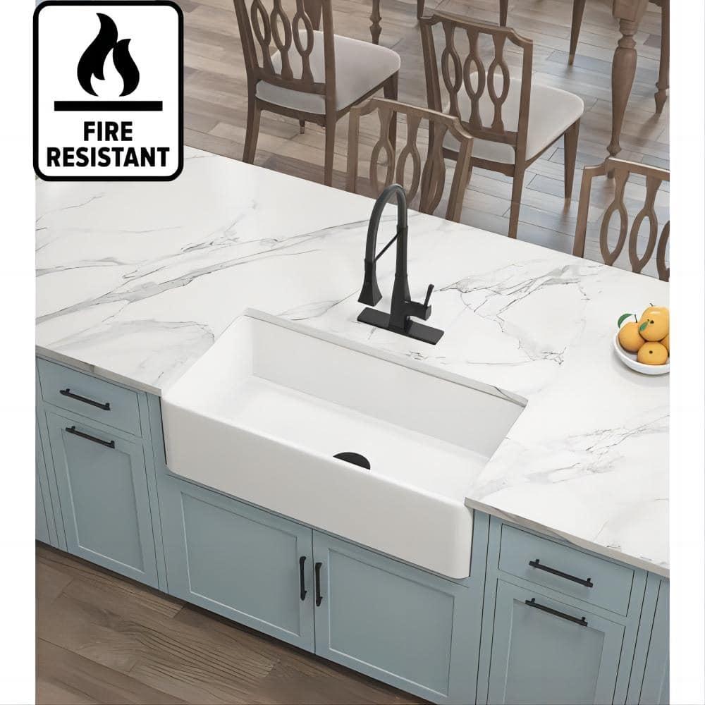 Ceballos 36'' L Farmhouse / Apron Single Bowl Ceramic Kitchen Sink LNNDAD-W928123625