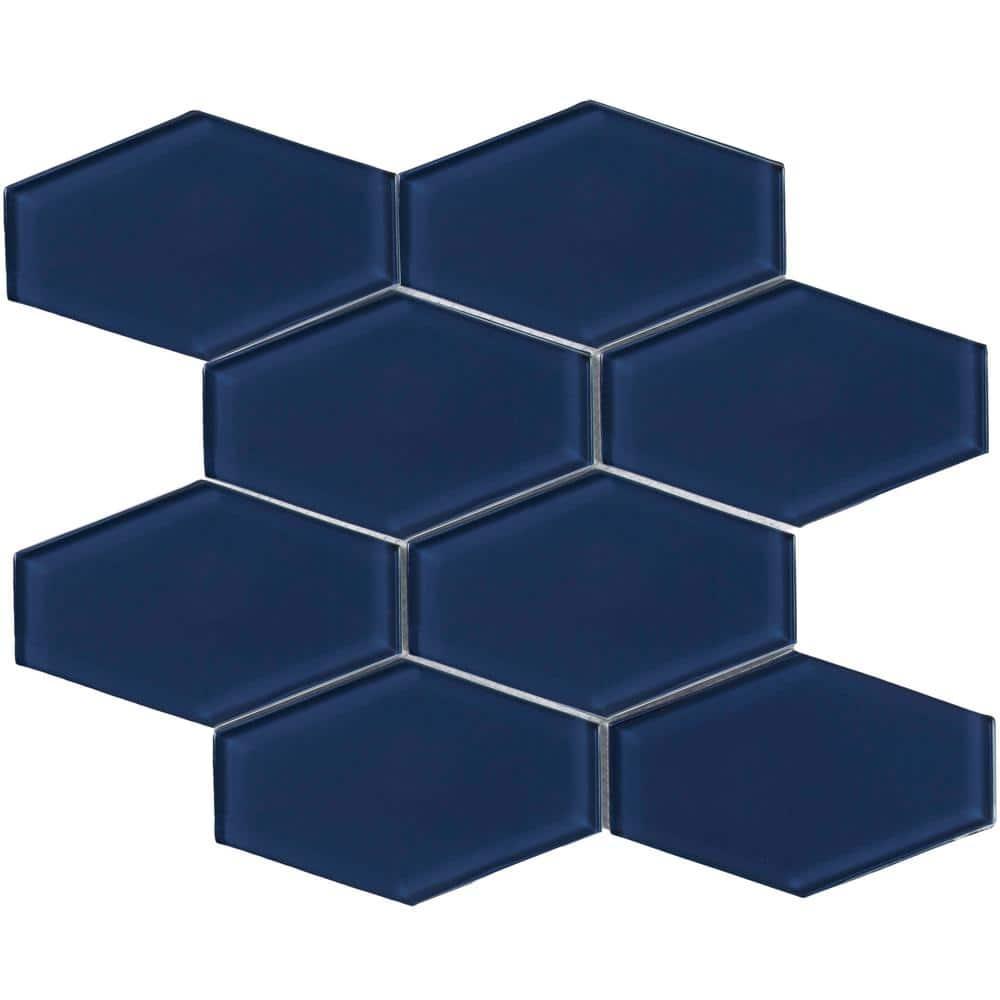 Cruz Bay Studio Long Hex 10.60in.x11 in. Glass Mosaic Tile