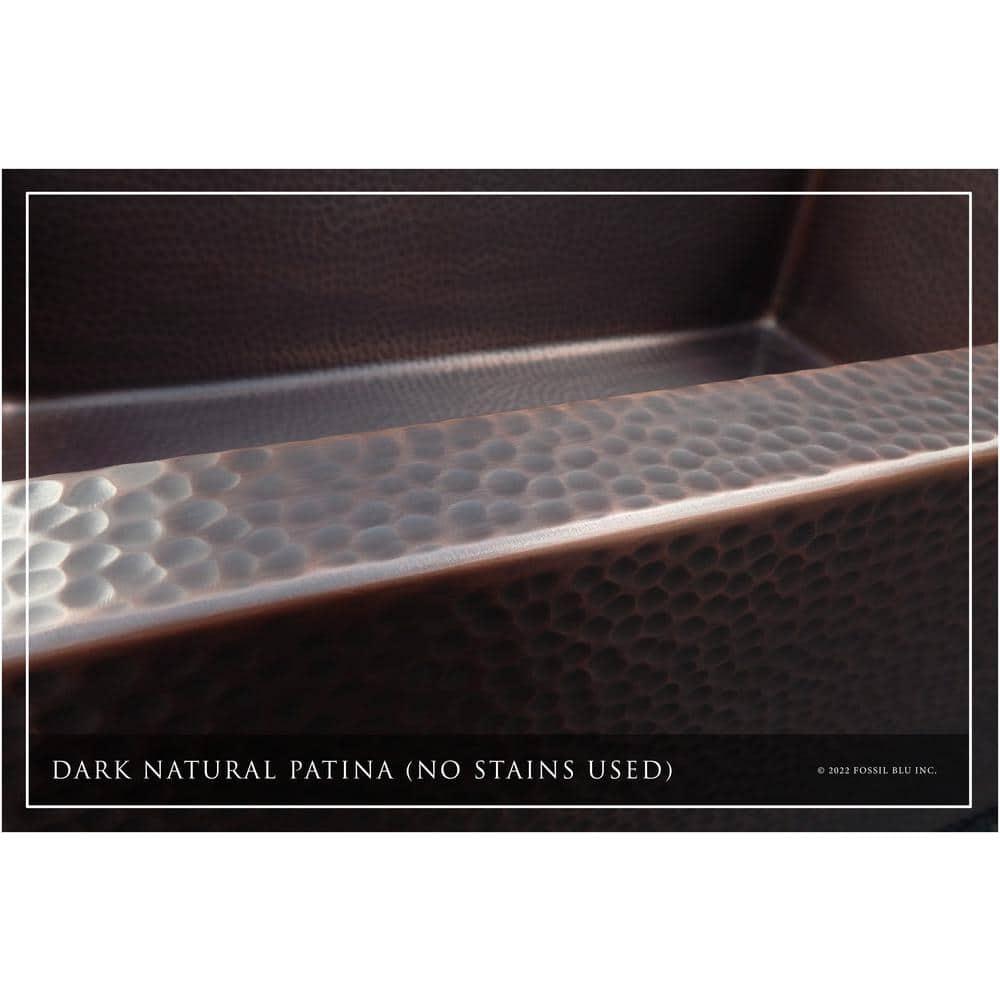 FSW1106 LUXURY 30-INCH HEAVY 12-GAUGE DARK PATINA COPPER FARMHOUSE SINK, INCLUDES ACCS, FLAT FRONT