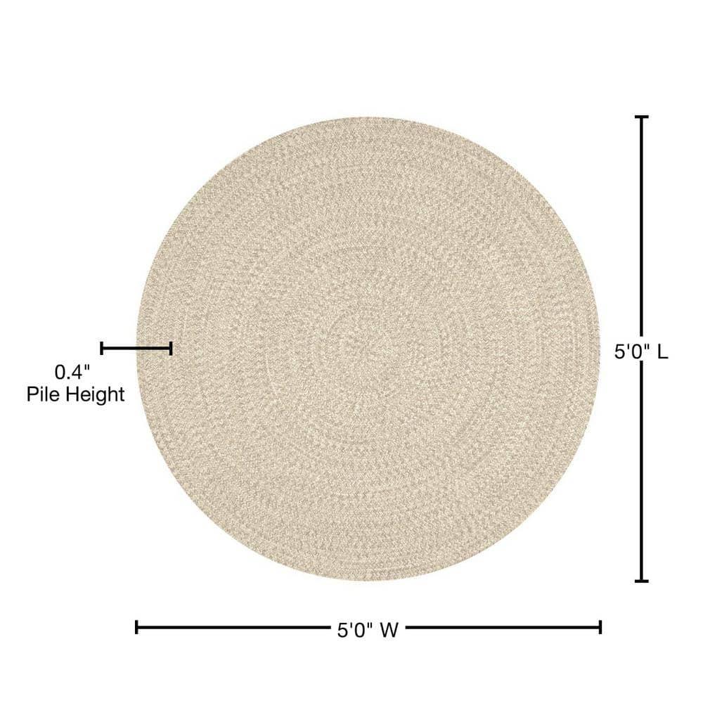 nuLOOM Wynn Braided Indoor/Outdoor Tan 5' Casual Round Rug