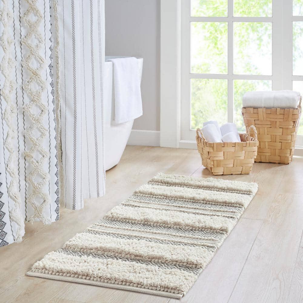 INK+IVY Asher Cotton Blend Bath Rug with Non-Slip Backing