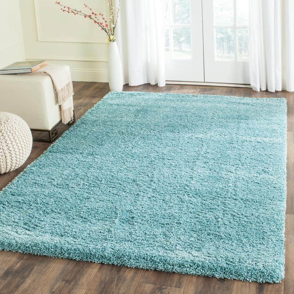 Shag SG180 Power Loomed Area Rug - Aqua Blue - 8'x10' - Safavieh.