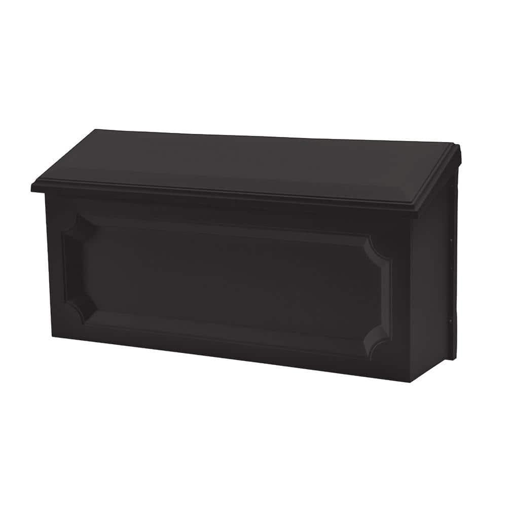 Gibraltar Mailboxes Windsor Medium Capacity Rust-Proof Plastic Black, Wall-Mount Mailbox, WMH00B04