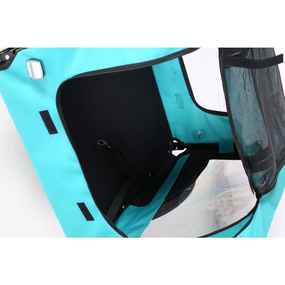 Light Green Foldable Pet Jogging Stroller Dog Carriers Bicycle Trailer Pet Dog Cat Bike Trailer