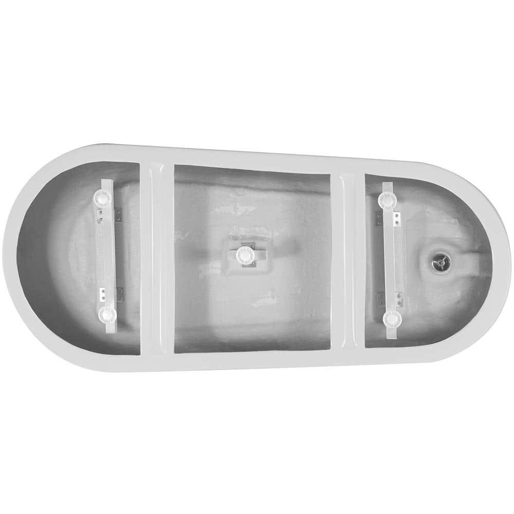 59" x 28" Freestanding Soaking Fiberglass Bathtub