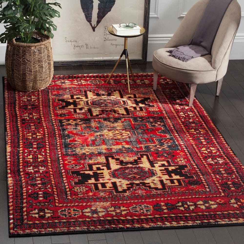 Vintage Hamadan VTH213 Power Loomed Area Rug - Red/Multi - 6'7"x9' - Safavieh.