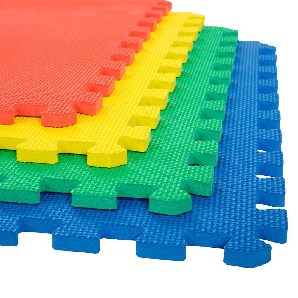 Stalwart Stalwart 24-Inch EVA Foam Tiles 4-Pack - 16 SQ FT - Workout Mat or Baby Playmat, Multicolor (Set of 4)