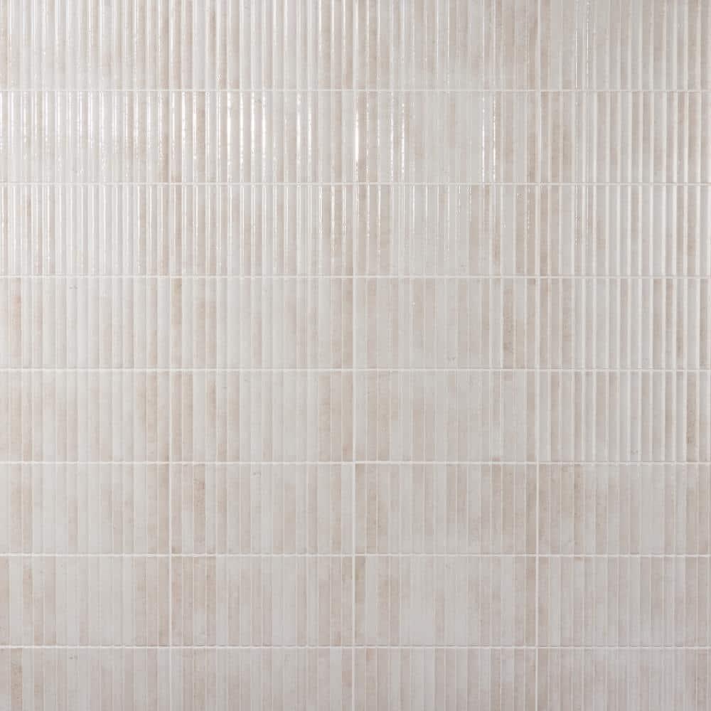 Canu 5.9 In. x 11.81 In. Polished Fluted Ceramic Subway Wall Tile (9.68 Sq. Ft. / Case)