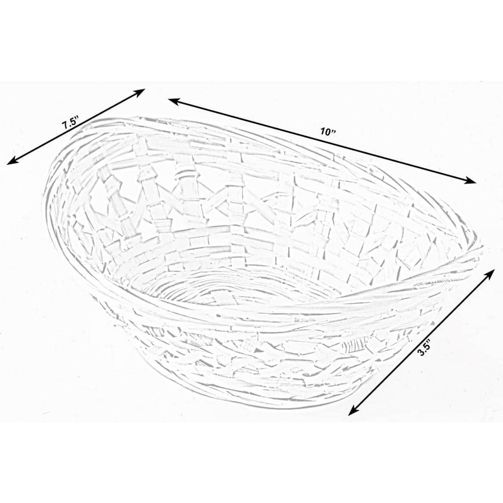 Vintiquewise Set of 5 Natural Bamboo Oval Storage Bread Basket Storage Display Trays