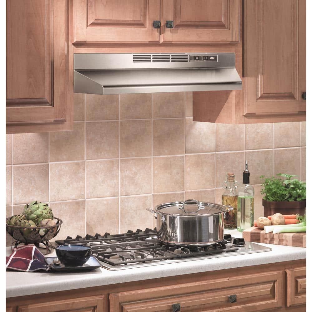Broan NuTone 30" Stainless Steel Ductless (Non-Vented) Under Cabinet Range Hood with Charcoal Filter