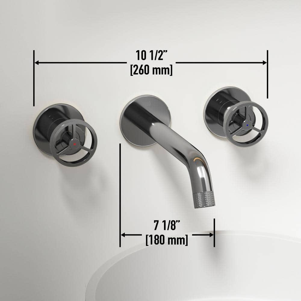 Cass 3" H Two Handle WaterSense Wall Mount Bathroom Faucet