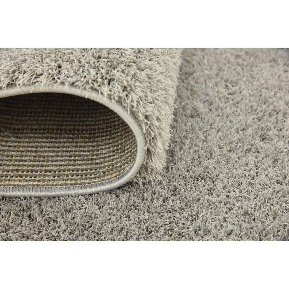 Nuloom Neva Solid 4x6 Shag Indoor Area Rug for Living Room Bedroom Dining Room Nursery, Grey/Ivory