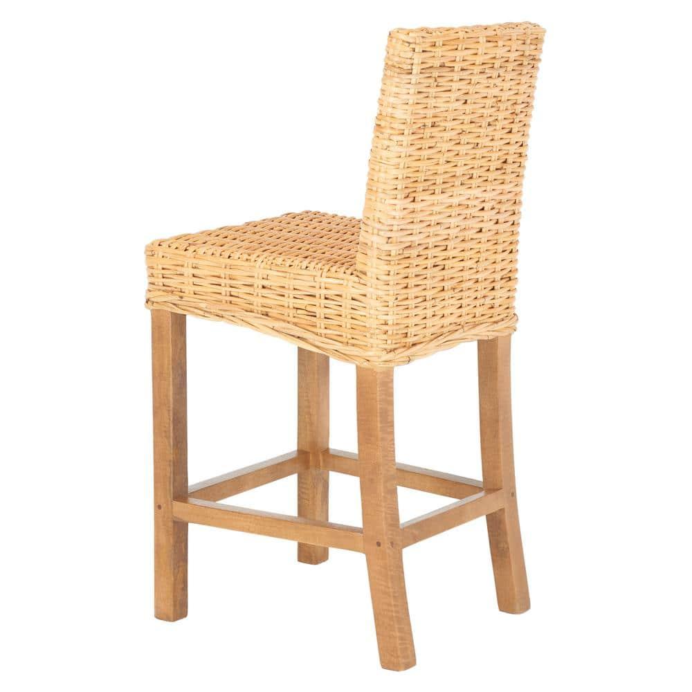 Tobie Rattan Counter Stool - BST6501 - Natural/Golden Brown - Safavieh