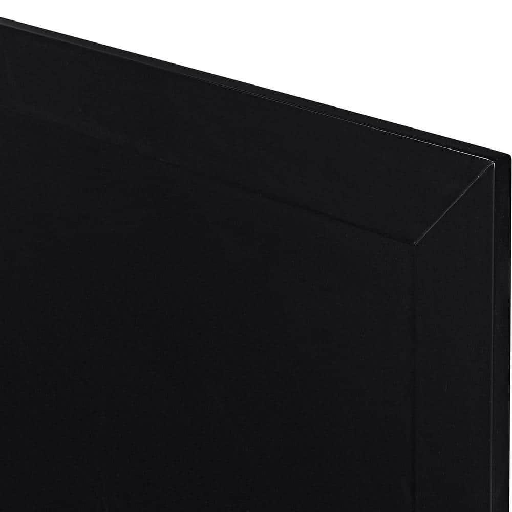 Camden Isle Trent Platform Bed | Paneled Headboard and Footboard | Full, Black
