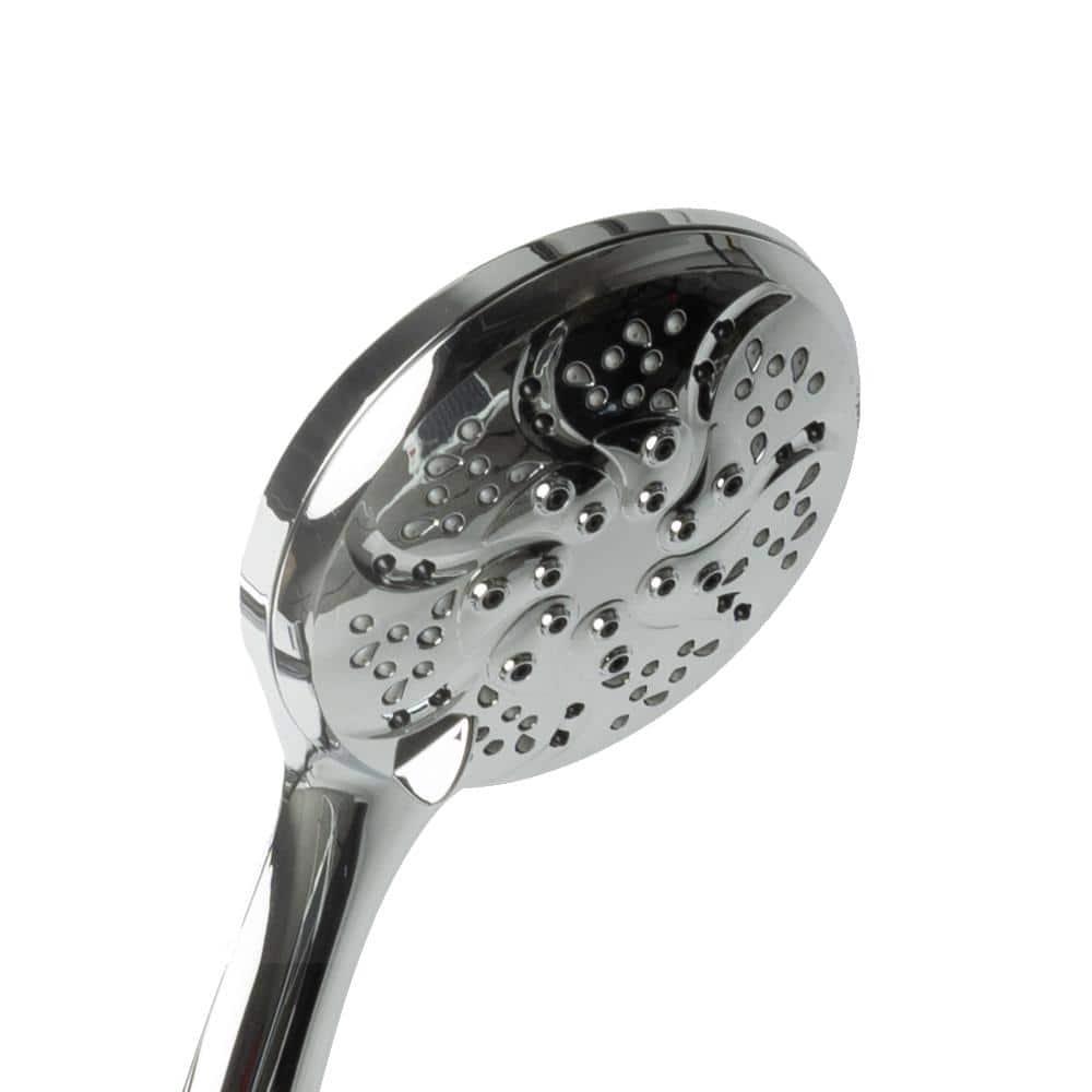 Chrome Dual Shower Head with Handheld Spray and Adjustable Height