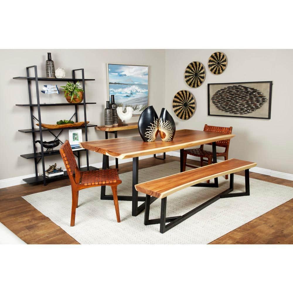 Contemporary Wood Dining Table Brown - Olivia & May: Sleek Design, Seats 6, Non-Extendable