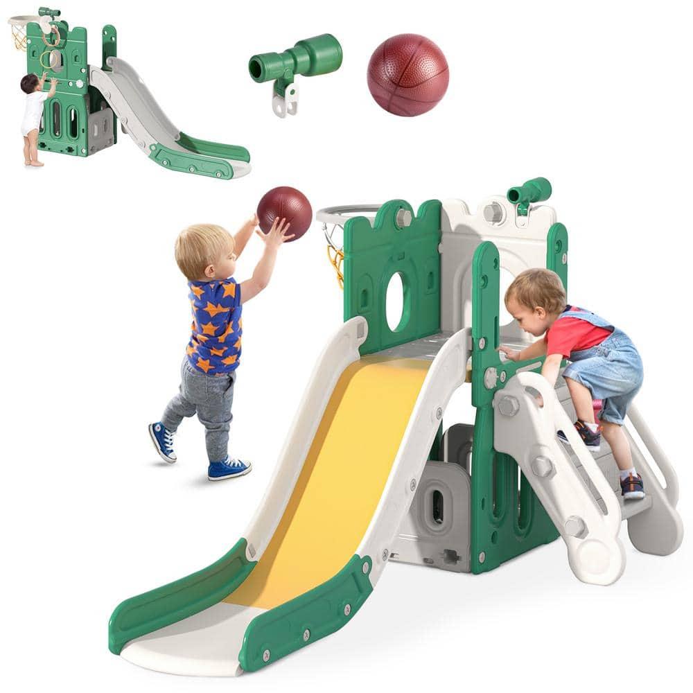 7 in 1 Kids Slide, Toddler slide with Climber Outdoor Indoor Slide Playset