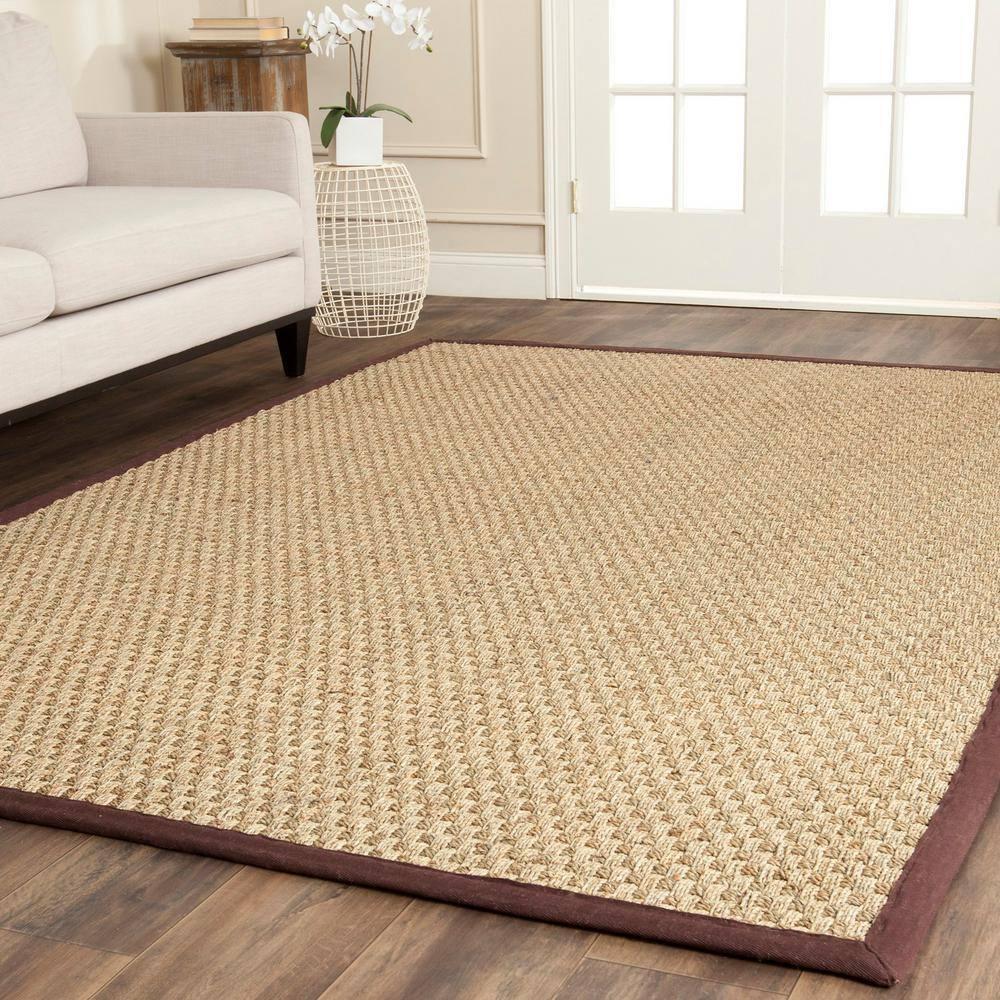 Natural Fiber NF114 Power Loomed Indoor Area Rug - Natural/Dark Brown - 8'x10' - Safavieh