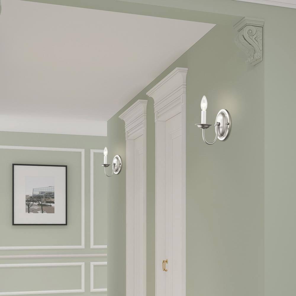 Livex Lighting Home Basics 1 - Light Wall Light in  Brushed Nickel