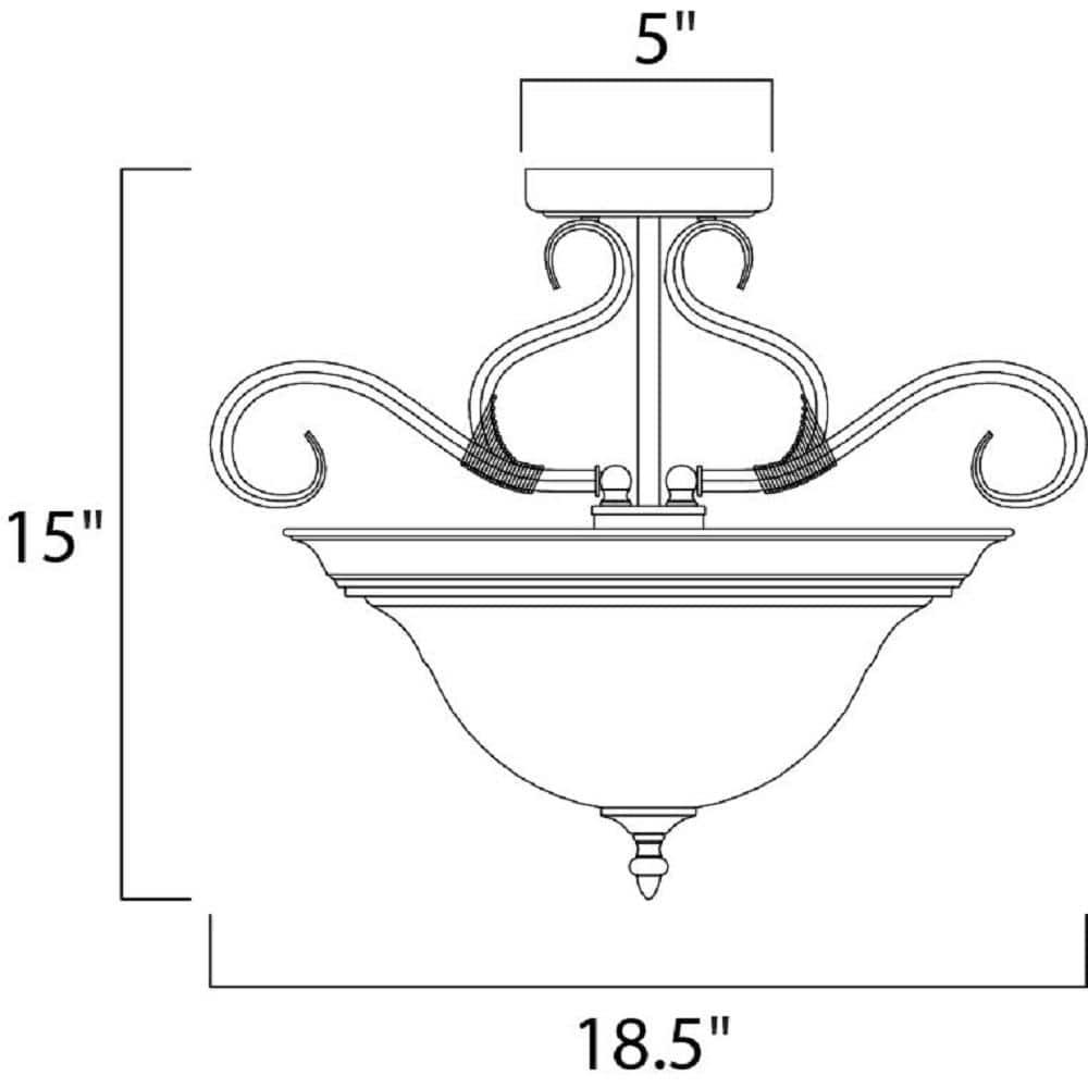 Maxim Lighting Vesper 1 - Light Semi-Flush Mount in  Satin Brass/Black