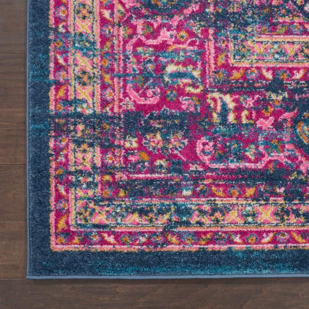 Nourison Passion Medallion Bohemian Indoor Rug Blue 5'3" x 7'3"