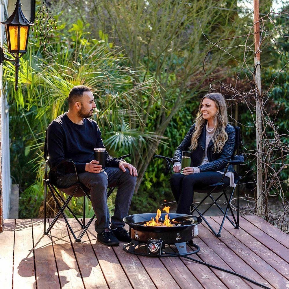 Outland Living Firebowl 875 Okanagan Outdoor Propane Gas Fire Pit with UV and Weather Resistant Durable Cover, 24-Inch Diameter 58,000 BTU