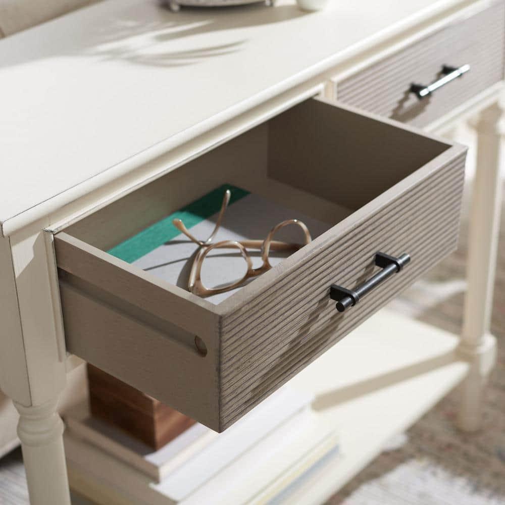 Ryder 2 Drawer Console Table - Distressed White/Greige - Safavieh