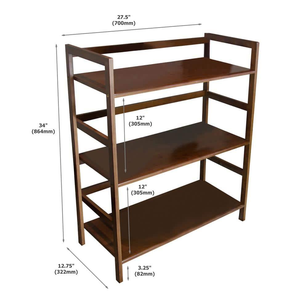 Eccostyle 3-Tier Bamboo Frame Stackable Bookshelf - Caramel