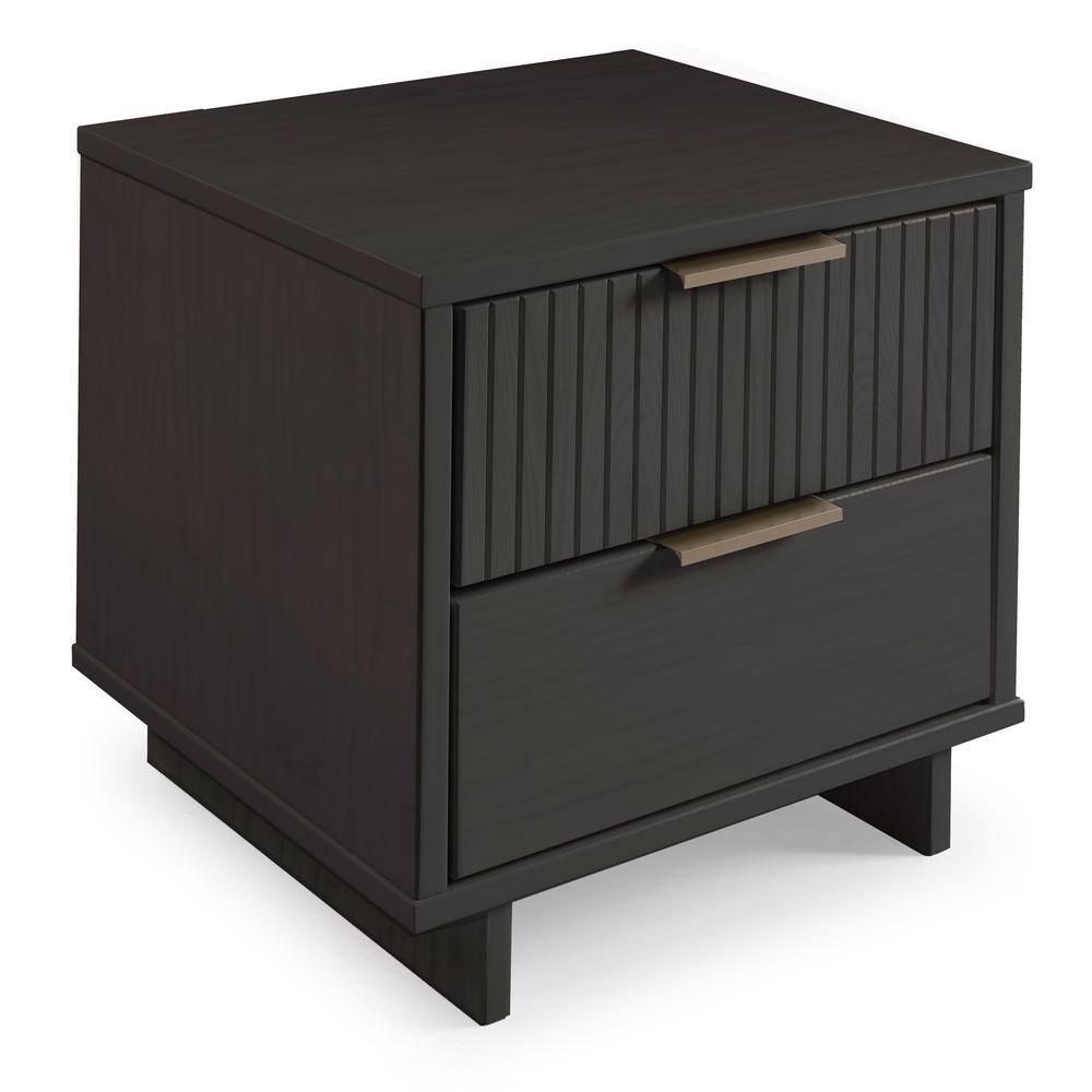 Manhattan Comfort Granville Engineered Wood Nightstand 2.0 in Dark Gray
