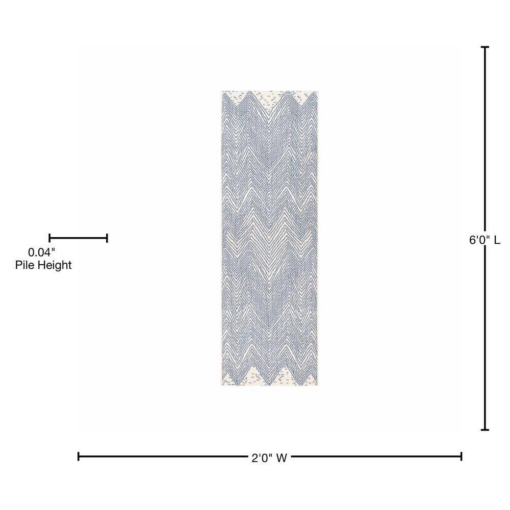 Dunham Abstract Indoor/Outdoor Area Rug for Living Room Patio Deck Front Porch Kitchen, Blue/Ivory
