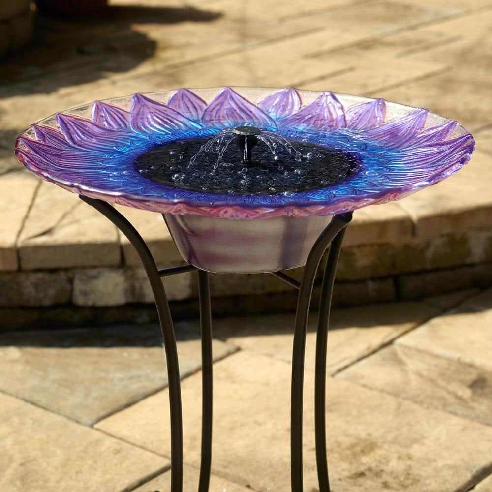 Smart Solar 25.2" Bell Flower Solar Bird Bath