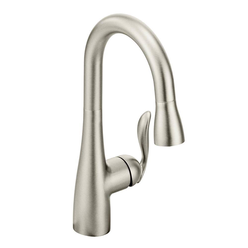 Moen Arbor One Handle High Arc Pulldown Bar Faucet with Reflex Technology