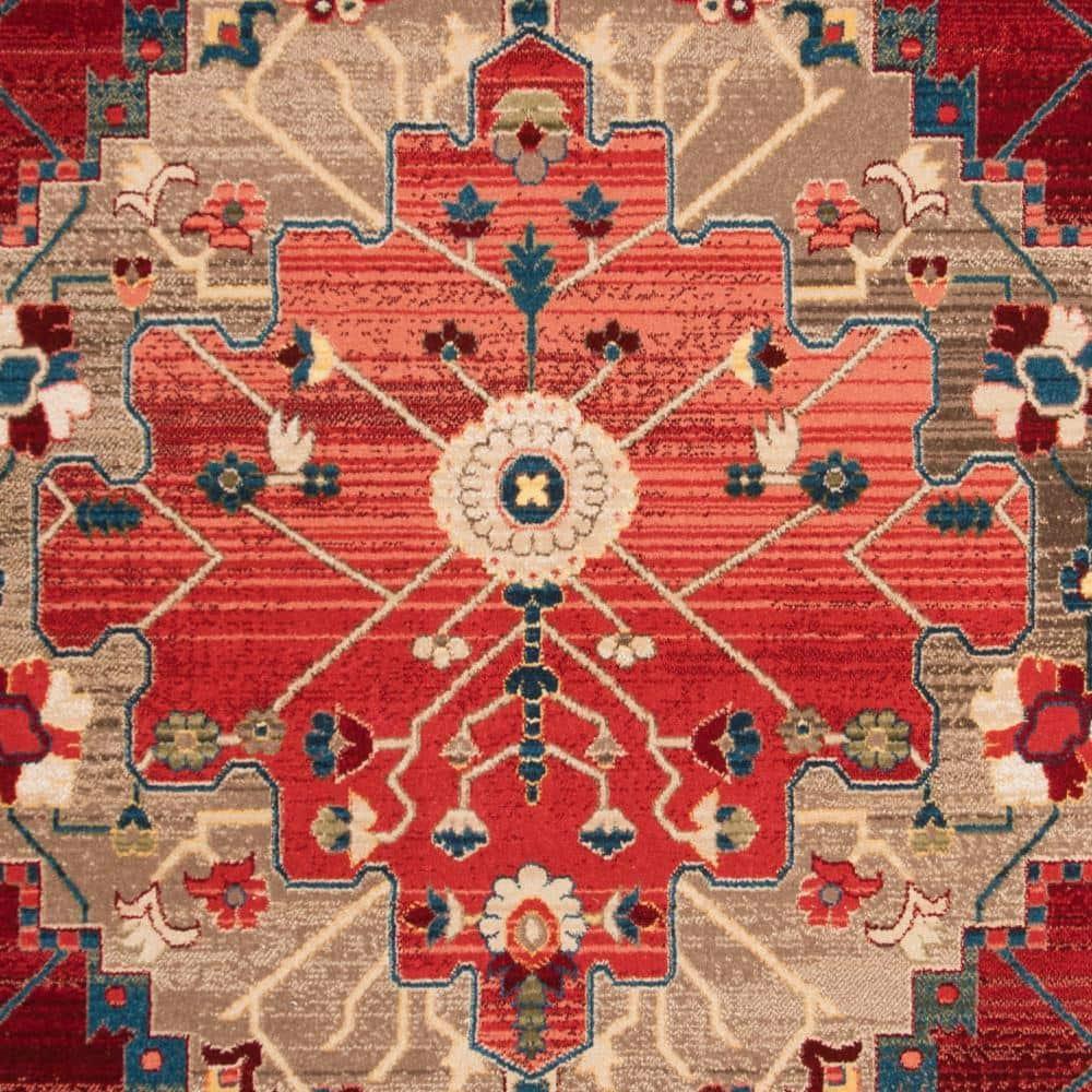 Kashan KSN306 Power Loomed Area Rug - Blue/Red - 8'x10' - Safavieh